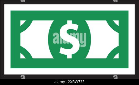Icône de billet de banque avec symbole dollar Illustration de Vecteur