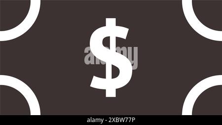 Icône de billet de banque avec symbole dollar Illustration de Vecteur