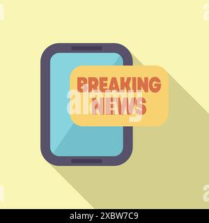 Le smartphone affiche les dernières nouvelles, soulignant l'importance de rester informé dans le monde d'aujourd'hui en pleine effervescence Illustration de Vecteur