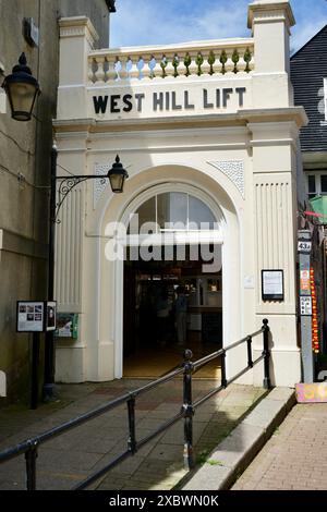 L'entrée du funiculaire West Hill Lift. Banque D'Images