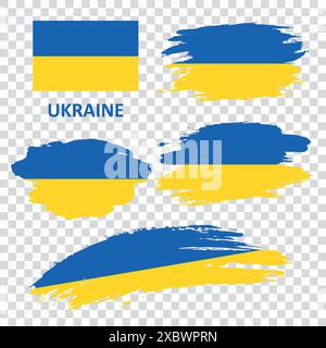 Ensemble de drapeaux de vecteur Ukraine Illustration de Vecteur