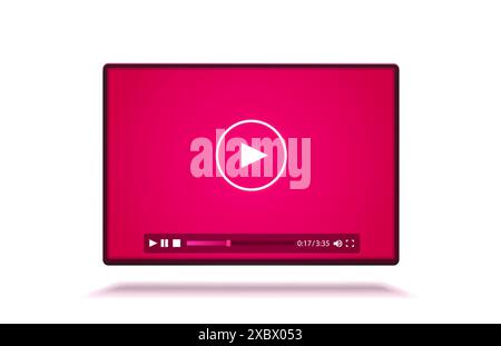 Page d'accueil du cadre, modèle de navigateur vidéo Internet de conception. Recherche de cadres Windows, page Web. Vecteur Illustration de Vecteur