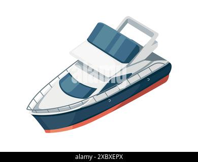 Illustration vectorielle de conception de bateau de vitesse simple isométrique isolée sur fond blanc Illustration de Vecteur