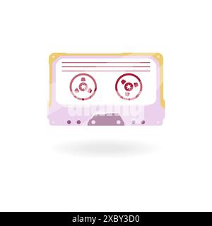 Vecteur de cassette vidéo vintage. Vieux lecteur de cassettes vidéo et audio. Logo vectoriel de musique vintage. Cassette rétro sur un vecteur de fond blanc. Contour d'un t Illustration de Vecteur