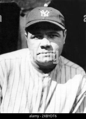 Portrait du joueur vedette de baseball Babe Ruth avec les Yankees de New York, 1924 Banque D'Images