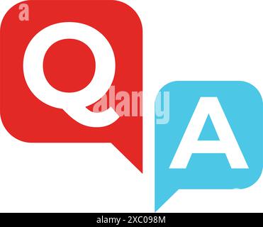 icône questions et réponses. Bulles vocales pour les messages Q et A. FAQ idées pour résoudre les problèmes. Illustration de Vecteur