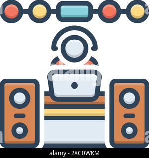 Icône pour opérateur, système audio Illustration de Vecteur