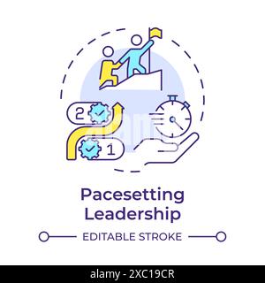 Icône de concept multicolore Pacesetting leadership Illustration de Vecteur