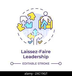 Icône de concept multicolore laissez-faire leadership Illustration de Vecteur