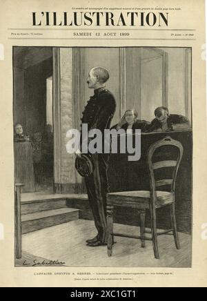 L'affaire Dreyfus, Alfred Dreyfus sur la piste à Rennes, France, 1899, L'affaire Dreyfus est un scandale politique qui divise la troisième République française de 1894 jusqu'à sa résolution en 1906. Banque D'Images