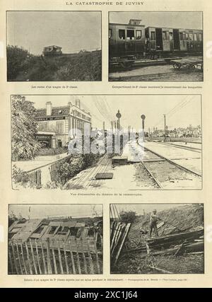 Collision ferroviaire, accident ferroviaire à la gare de Juvisy à Juvisy-sur-orge, France, le 5 août 1899, XIXe siècle Banque D'Images