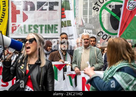 Pas de cessez-le-feu pas de paix, un appel à ne pas voter pour le Parti travailliste, manifestation pro-palestinienne dans le centre de Londres le 08/06/2024, Londres, Angleterre, Royaume-Uni Banque D'Images