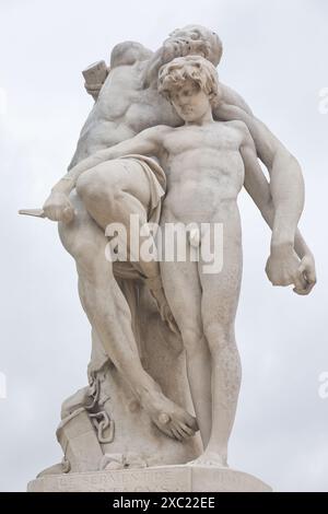 Serment de Spartacus sculpture statue de Louis Ernest Barrias, jardin des Tuileries, Paris, France Banque D'Images