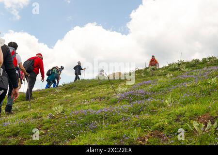 Les gens en trekking et autour de Kasimlar et Hidirlar plateau , Kizilcahamam, Ankara, Turquie Banque D'Images