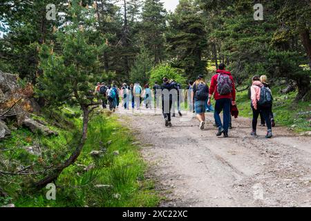 Les gens en trekking et autour de Kasimlar et Hidirlar plateau , Kizilcahamam, Ankara, Turquie Banque D'Images