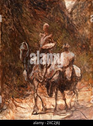 Don Quichotte et Sancho Panza, peinture à l'huile sur toile par Honoré Daumier, 1868-1872 Banque D'Images