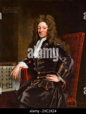 Sir Christopher Wren (1632-1723), architecte anglais, portrait peint à l'huile sur toile par Sir Godfrey Kneller, 1711 Banque D'Images