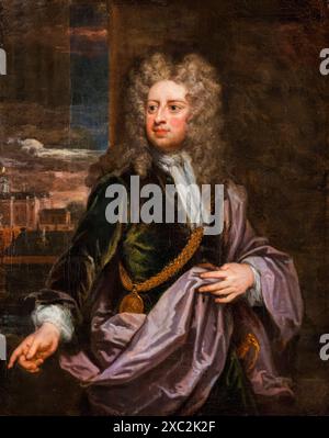 Sir Godfrey Kneller (1646-1723), Self Portrait Painting of the German (plus tard britannique) Artist and Portrait Painter, huile sur toile, 1706-1711 Banque D'Images