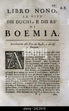 Mappamondo Istorico. Volume IV. deuxième partie. Royaumes issus du déclin et de la chute de l'Empire romain en Occident. De 420 AD à 1692 AD. Réservez neuf. La vie des ducs et rois de Bohême. Par le Père Antonio Foresti (1625-1692), de la Compagnie de Jésus. Parme, 1710. Banque D'Images