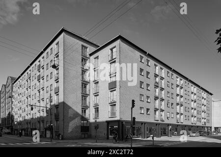 Sølvgadehus, immeuble d'habitation conçu par Holger Hjortenberg, 1960 ; Sølvgade/Borgergade, Copenhague, Danemark Banque D'Images