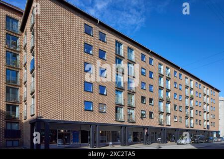 Sølvgadehus, immeuble d'habitation conçu par Holger Hjortenberg, 1960 ; Sølvgade/Borgergade, Copenhague, Danemark Banque D'Images