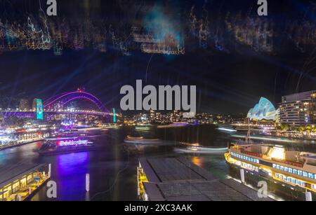 Vivid Sydney, Une fusion éblouissante de lumières, de couleurs et d'imagination. Cet événement a certainement suscité la créativité et m'a permis d'expérimenter avec différents Banque D'Images