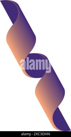 Ruban dégradé violet sur fond blanc. Illustration vectorielle. Prêt pour votre conception. Carte de voeux, vacances, cadeau. Illustration de Vecteur