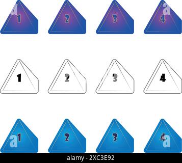 D4 icône de dés pour Boardgame. Style ligne et dégradé. Illustration de Vecteur