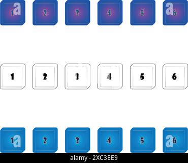 D6 icône de dés pour Boardgame. Style ligne et dégradé. Illustration de Vecteur