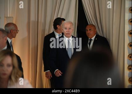 Sommet G7, Borgo Egnaza, Italie. Le président américain Joe Biden. 13.06.2024 Borgo Egnaza, Italie. Crédit photo : Aleksy Witwicki/Sipa USA Banque D'Images