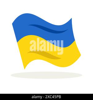 Icône drapeau. Ukraine agitant le drapeau dans la conception plate pour les conceptions patriotiques. Illustration de Vecteur