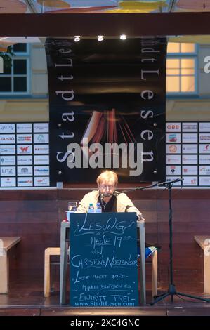 Vienne, Autriche. 20 septembre 2012 lecture avec Christine Nöstlinger (13 octobre 1936 à † 28 juin 2018) au Museumsquartier de Vienne Banque D'Images