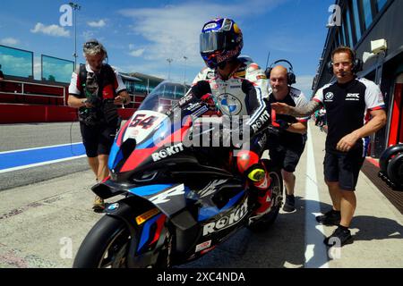 Foto Alessandro la Rocca/LaPresse14-06-2024, Misano World circuit Marco Simoncelli Sport-Motociclismo-WSBK FIM Superbike World Championship-Pirelli Emilia Romagna Round 14-16-juin 2024 FP1 e FP2 nella foto : photo Alessandro la Rocca/ Credit : LaPresse/Alamy Live News Banque D'Images