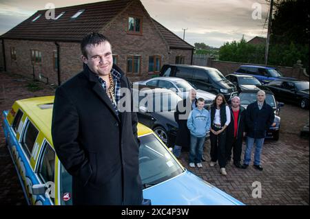 Michael Carroll, Lotto Lout, à sa maison de Fenland. Banque D'Images