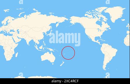 Localisateur carte montrant l'emplacement du pays Samoa américaines en Océanie. Le pays est mis en évidence par un polygone rouge. Les petits pays sont également mars Banque D'Images