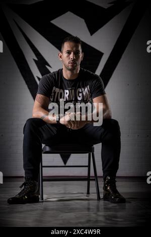 Andrew Tate, photographié au Storm Gym, Luton. Andrew Tate Portrait Portrait Portraits d'Andrew Tate. Abattu à Luton au Storm Gym. Banque D'Images