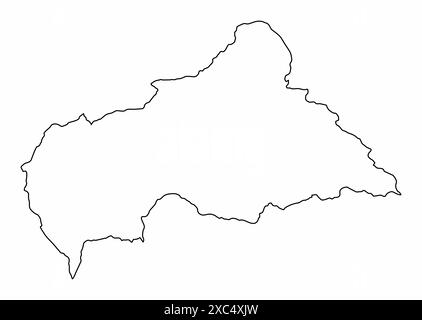 Carte de contour de la République centrafricaine isolée sur fond blanc Illustration de Vecteur