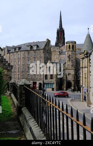 La vue de la vieille ville d'Édimbourg depuis Greyfriars Kirkyard.Édimbourg.Écosse.Royaume-Uni Banque D'Images