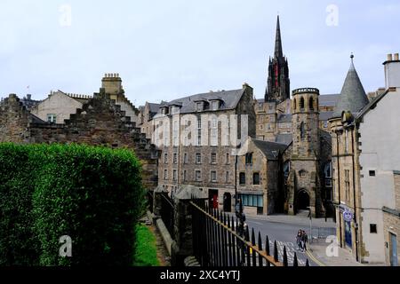 La vue de la vieille ville d'Édimbourg depuis Greyfriars Kirkyard.Édimbourg.Écosse.Royaume-Uni Banque D'Images