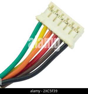 Fils électriques colorés avec connecteur Banque D'Images