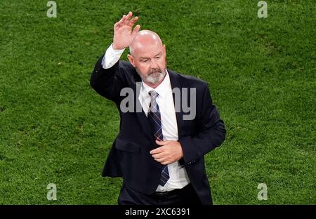 L'entraîneur écossais Steve Clarke après le match du groupe A De l'UEFA Euro 2024 au Munich Football Arena, en Allemagne. Date de la photo : vendredi 14 juin 2024. Banque D'Images