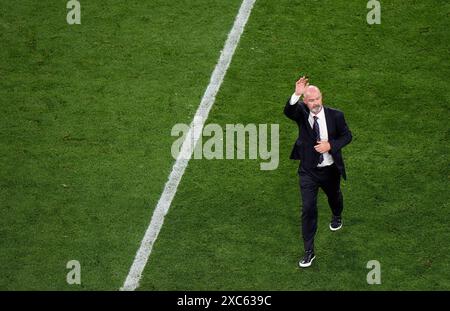 L'entraîneur écossais Steve Clarke après le match du groupe A De l'UEFA Euro 2024 au Munich Football Arena, en Allemagne. Date de la photo : vendredi 14 juin 2024. Banque D'Images