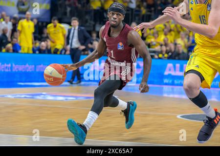 Berlin, Deutschland. 14 juin 2024. GER, Berlin, Alba Berlin vs FC Bayern Basketball, finale des play-off, match 4, BBL, Basketball, Uber Arena, 14/06/2024, Sylvain Francisco (FC Bayern Muenchen Basketball), crédit : HMB Media/Alamy Live News Banque D'Images