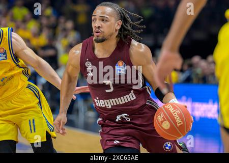 Berlin, Deutschland. 14 juin 2024. GER, Berlin, Alba Berlin vs FC Bayern Basketball, finale des play-off, match 4, BBL, Basketball, Uber Arena, 14/06/2024, Carsen Edwards (FC Bayern Muenchen Basketball), crédit : HMB Media/Alamy Live News Banque D'Images