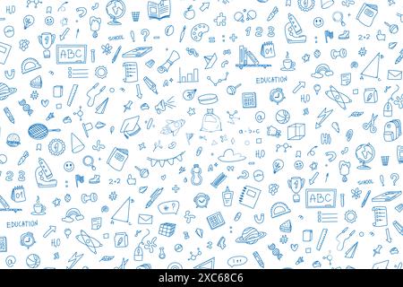 Retour à l'école et modèle d'éducation avec ligne mince moderne sur fond blanc. Illustration vectorielle. Illustration de Vecteur