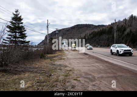 Près de la chaussée Canso sur NS 104 à Aulds Cove, Nouvelle-Écosse, Canada Banque D'Images