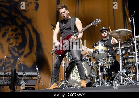 Adenau, Allemagne, 7 juin 2024 : Royal Blood (Mike Kerr, chant, basse et Ben Thatcher, batterie) joue au Rock am Ring. Le festival a lieu au Banque D'Images