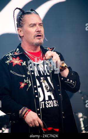 Donington, Royaume-Uni. 13 juin 2024. Mike Patton et Scott Ian apportent leur projet rejoint Mr Bungle au Download Festival. Cristina Massei/Alamy nouvelles en direct Banque D'Images