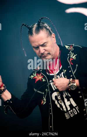 Donington, Royaume-Uni. 13 juin 2024. Mike Patton et Scott Ian apportent leur projet rejoint Mr Bungle au Download Festival. Cristina Massei/Alamy nouvelles en direct Banque D'Images