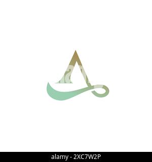 Logo lettre A feuille. Apposez vos initiales Sur Un logo Illustration de Vecteur